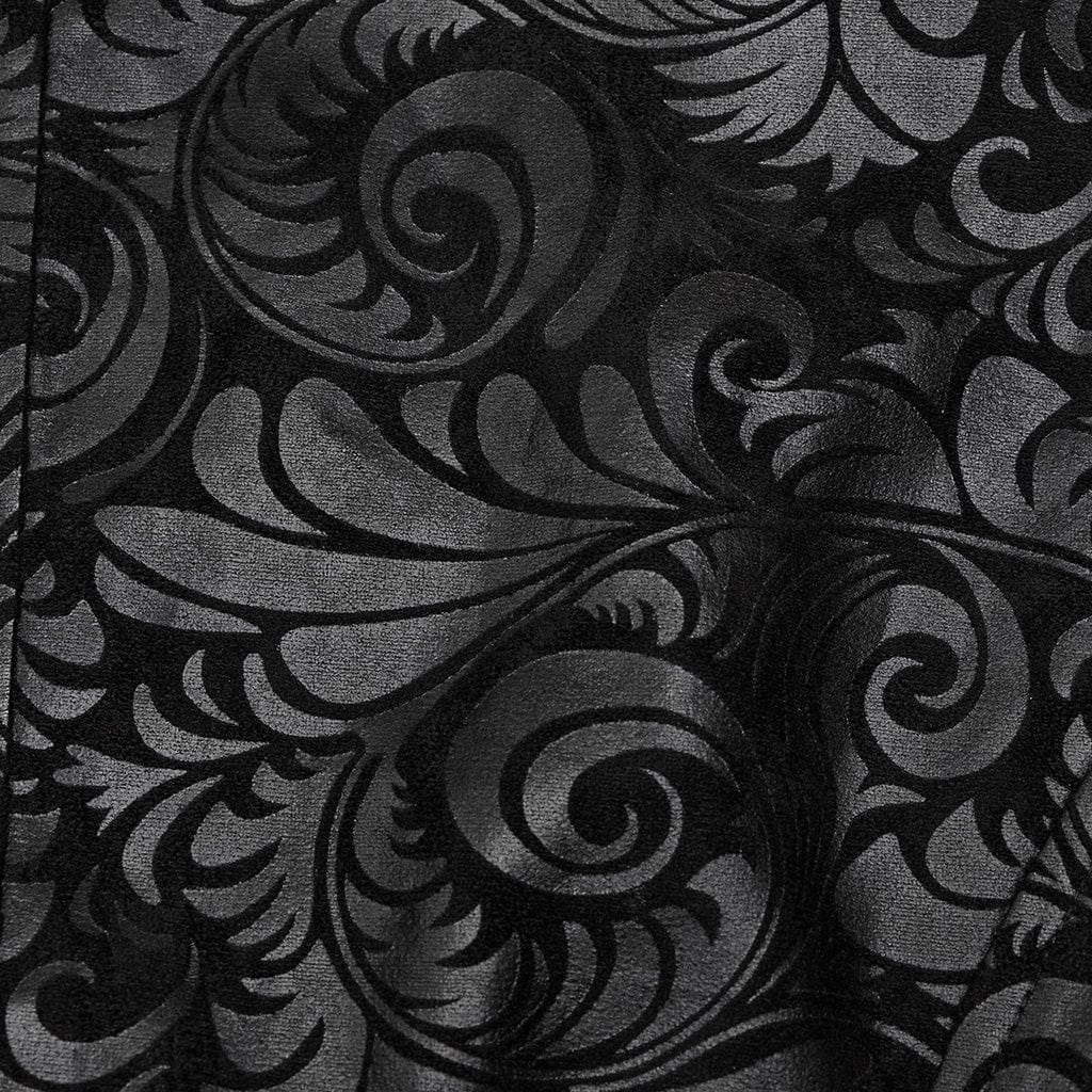 PUNK RAVE Gothic-Weste aus Kunstleder mit V-Ausschnitt und Blumenmuster für Herren