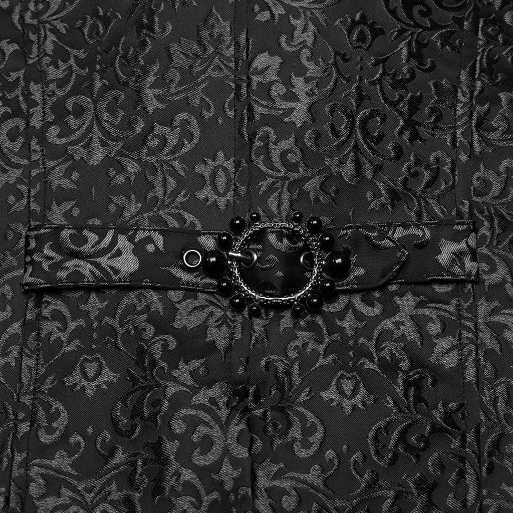 PUNK RAVE Men's Gothic V-neck Splice Jacquard Waistcoat