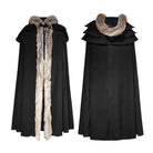 PUNK RAVE Men's Gothic Woolen Hooded Maxi Coat