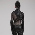 PUNK RAVE Men's Mechanical Steampunk Faux Leather Rivets Harness/Collar