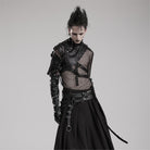PUNK RAVE Men's Mechanical Steampunk Faux Leather Rivets Harness/Collar