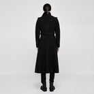 PUNK RAVE Men's Military Uniform Worsted Long Coat With Belt