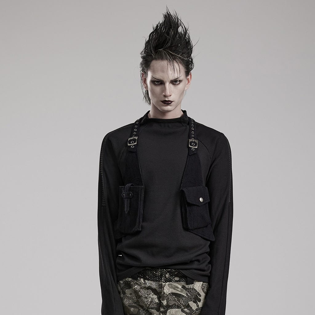 Punk Rave Men's Gothic Dark Textured Printed Stylish Kilt Casual Skirts  Pants