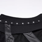 PUNK RAVE Men's Punk Asymmetric Buckle Straps Mesh Splice Vest