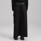PUNK RAVE Men's Punk Asymmetric Long Kilt