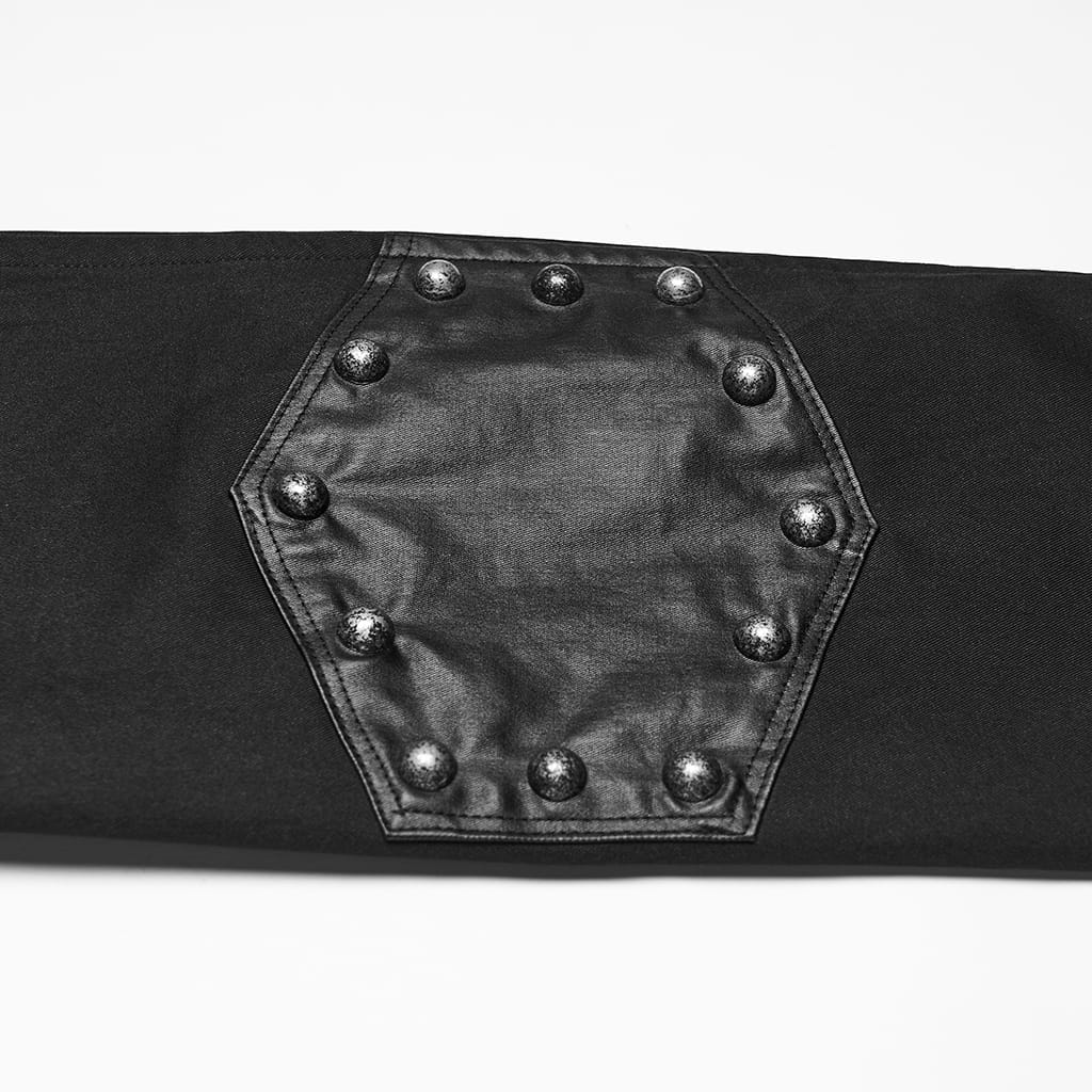 PUNK RAVE Giacca da uomo punk asimmetrica patchwork con rivetti