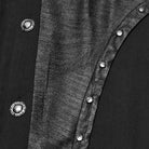 PUNK RAVE Men's Punk Asymmetric Pleated Stand Collar Bishop Sleeve Shirt