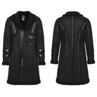 PUNK RAVE Men's Punk Asymmetric Plush Zip Jacket