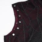 PUNK RAVE Men's Punk Asymmetric Printed Hooded Tank Top Black-Red