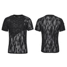 PUNK RAVE Men's Punk Asymmetric Sheer Top