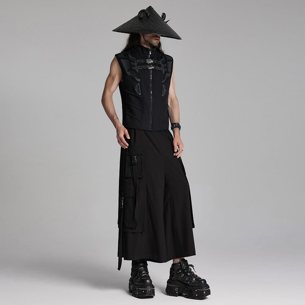 PUNK RAVE Herren Punk Bambusstreifen Schafhornhut