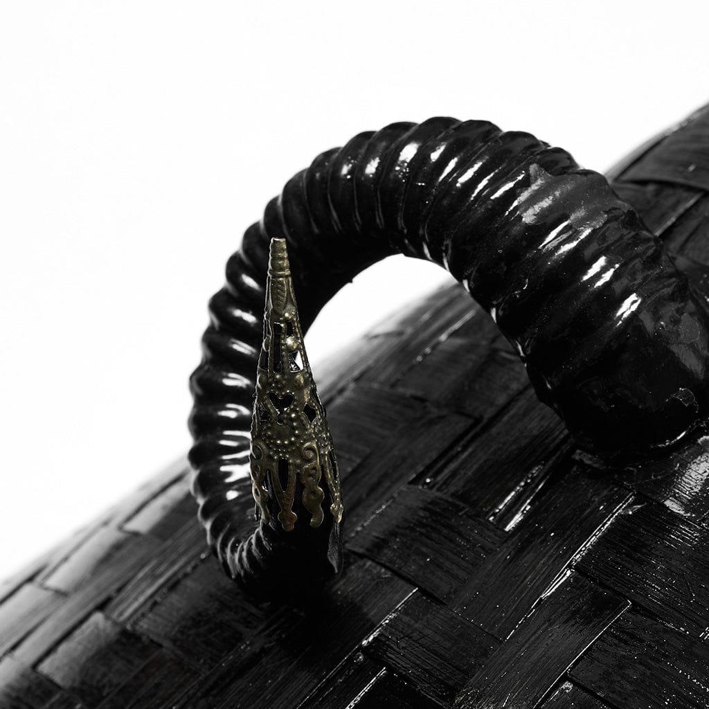 PUNK RAVE Herren Punk Bambusstreifen Schafhornhut