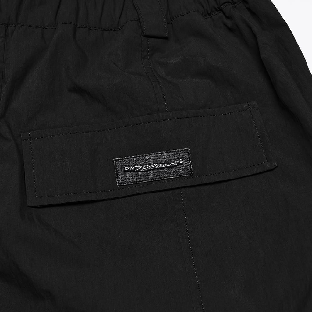 PUNK RAVE Men's Punk Big Pocket Strappy Shorts Black