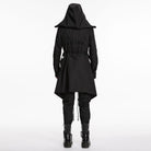 PUNK RAVE Men's Punk Big Pockets Strappy Hooded Jacket