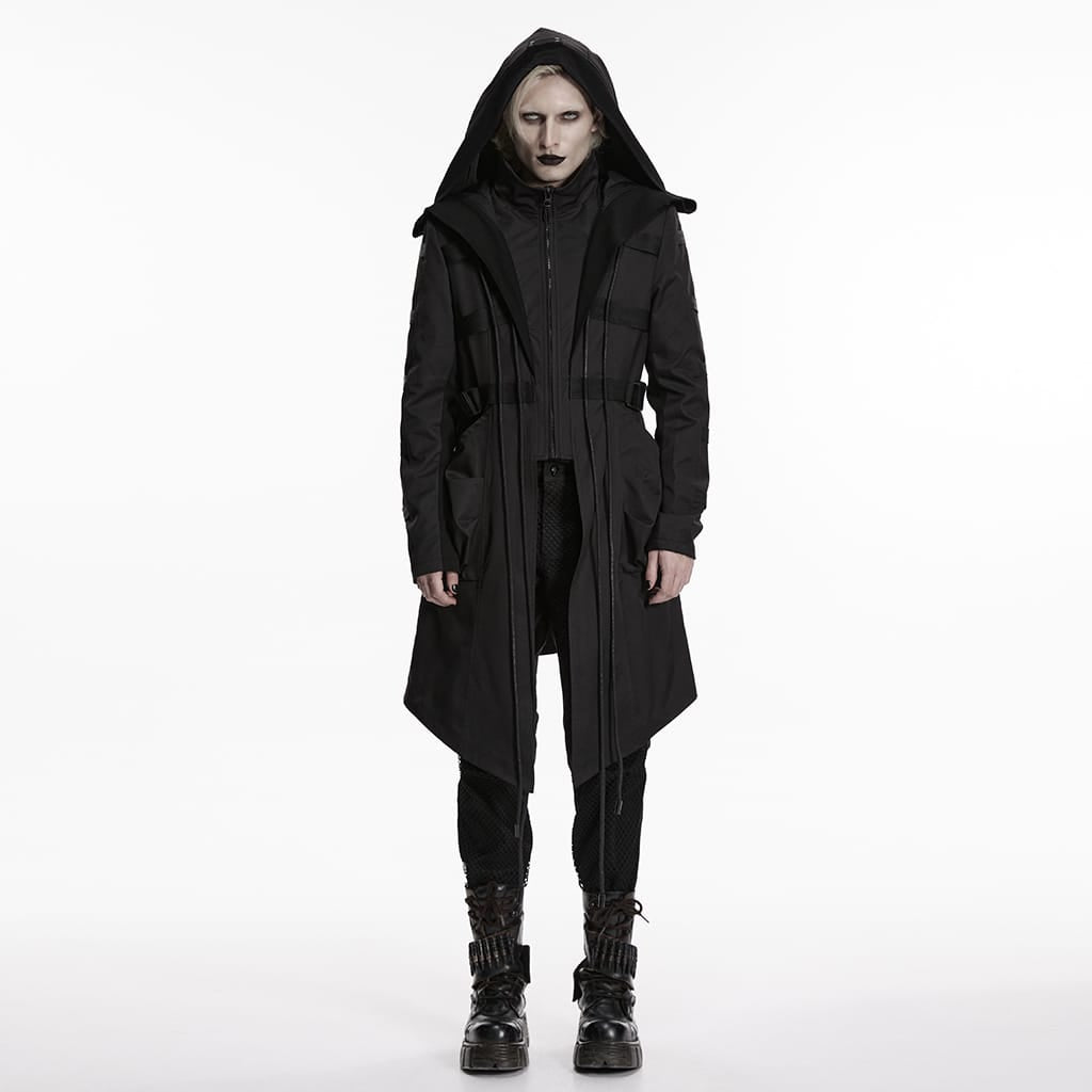 PUNK RAVE Giacca da uomo punk con ampie tasche e cappuccio con lacci