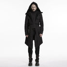 PUNK RAVE Men's Punk Big Pockets Strappy Hooded Jacket