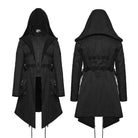 PUNK RAVE Men's Punk Big Pockets Strappy Hooded Jacket