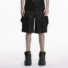 PUNK RAVE Men's Punk Buckle Big Pockets Shorts