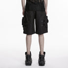 PUNK RAVE Men's Punk Buckle Big Pockets Shorts