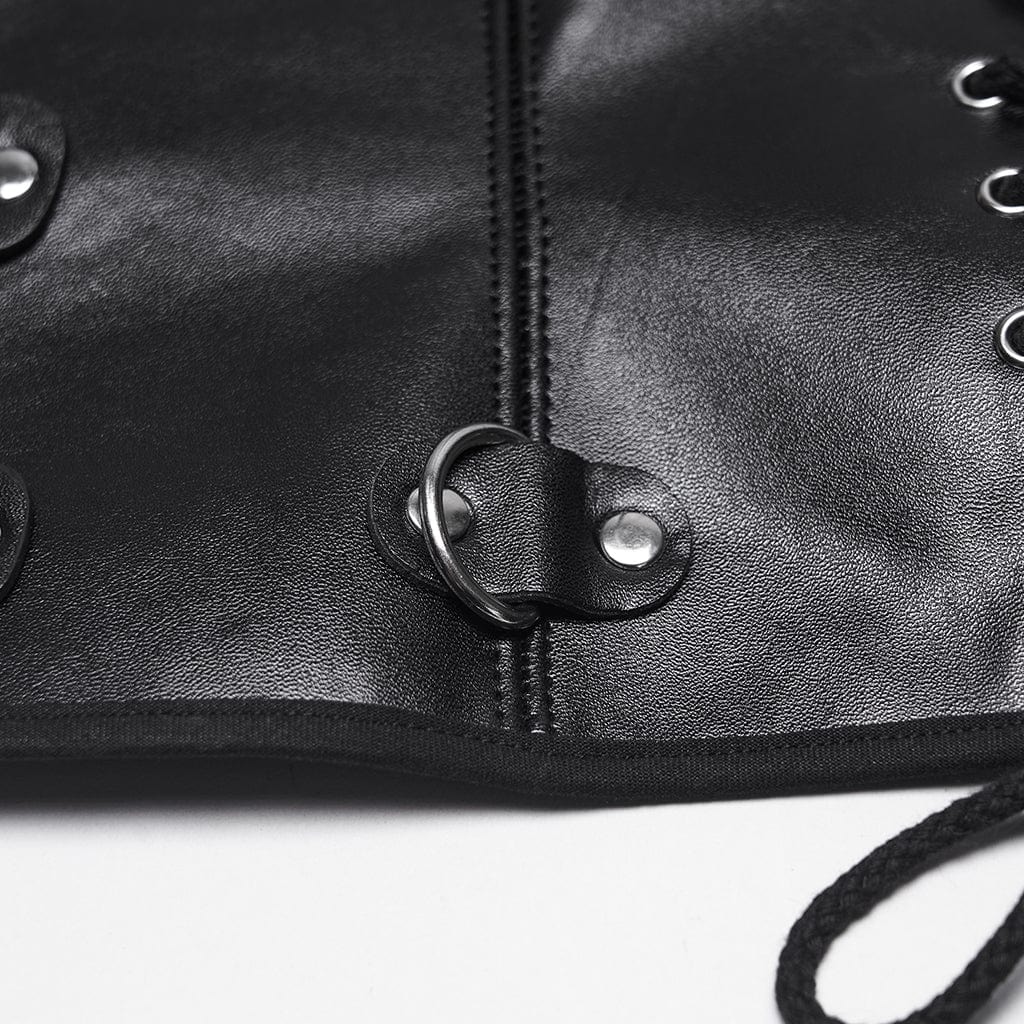 PUNK RAVE Men's Punk Buckle Strap Lace-up Girdle