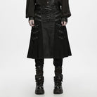 PUNK RAVE Men's Punk Buckle Strap Pleated Patchwork Skirt