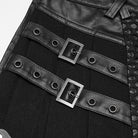 PUNK RAVE Men's Punk Buckle Strap Pleated Patchwork Skirt