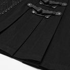 PUNK RAVE Men's Punk Buckle Strap Pleated Patchwork Skirt