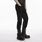 PUNK RAVE Men's Punk Buckle Straps Patchwork Pants