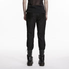 PUNK RAVE Men's Punk Buckle Straps Patchwork Pants