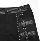 PUNK RAVE Men's Punk Buckle Straps Studded Mesh Splice Pants