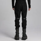 PUNK RAVE Men's Punk Buckle-up Eyelets Ring Pants