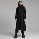 PUNK RAVE Men's Punk Buckle-up Lace-up Rivets Jacket