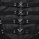 PUNK RAVE Men's Punk Buckle-up Lace-up Rivets Jacket