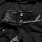 PUNK RAVE Men's Punk Buckle-up Rivets Cloak with Hood