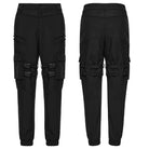 PUNK RAVE Men's Punk Buckle-up Strap Big Pockets Pants