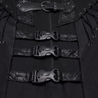 PUNK RAVE Men's Punk Buckle-up Straps Cutout Vest