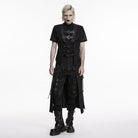 PUNK RAVE Men's Punk Buckle-up Straps Cutout Vest