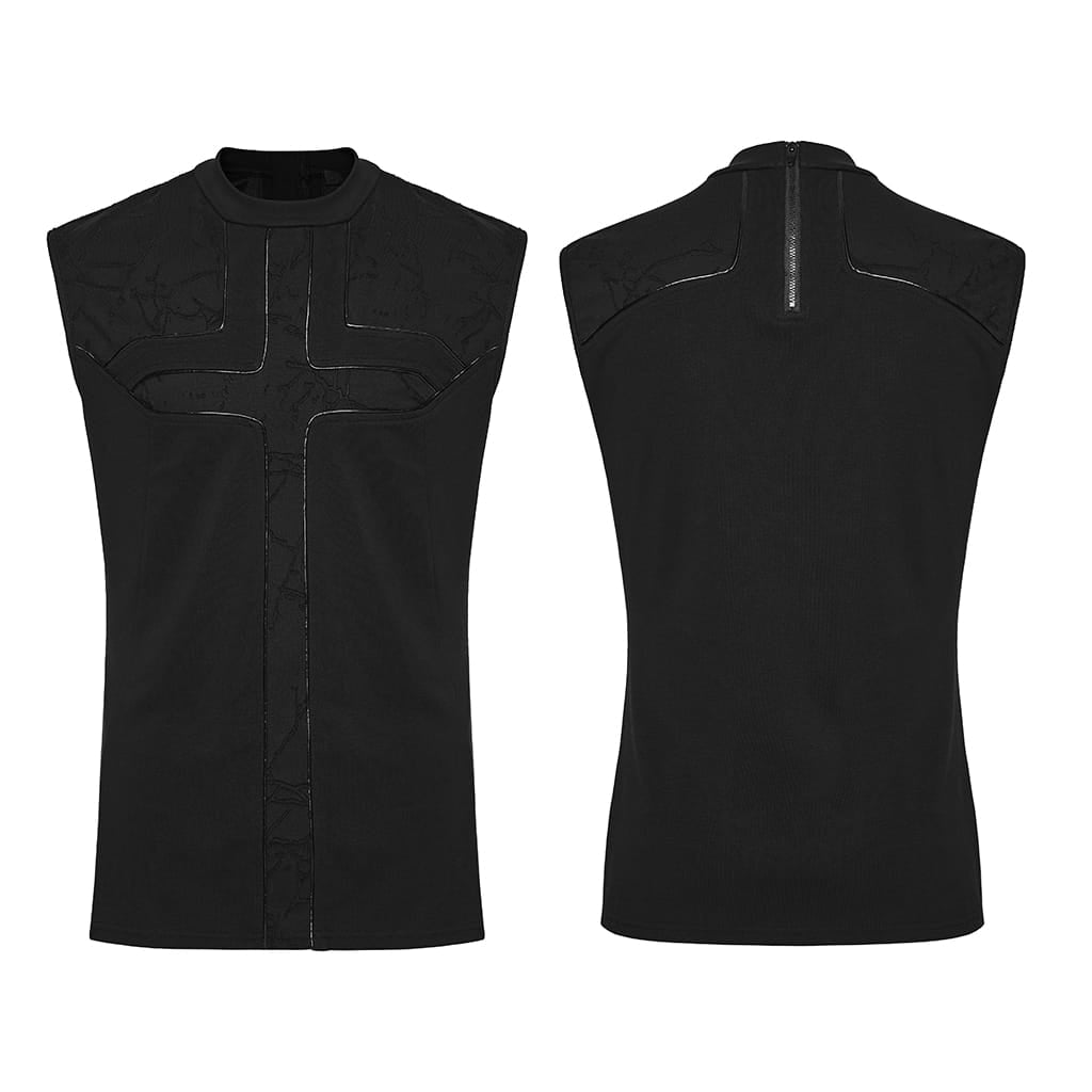 Canotta minimalista da uomo PUNK RAVE con croce punk