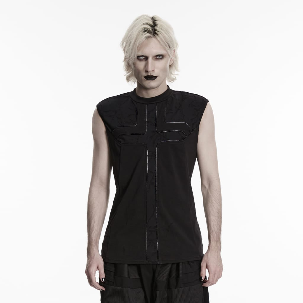 Canotta minimalista da uomo PUNK RAVE con croce punk