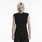 PUNK RAVE Men's Punk Cross Minimalist Tank Top