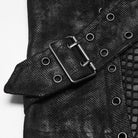 PUNK RAVE Men's Punk Cross-Structure Eyelet Buckle Strap Lace-up Vest