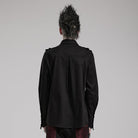 PUNK RAVE Herren Punk Cutout Splice Shirt