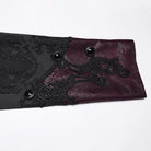 PUNK RAVE Men's Punk Embroidered Jacquard Hooded Coat Black-Red