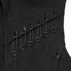 PUNK RAVE Men's Punk Eyelet Chain Safety Pin Stand Collar Vest