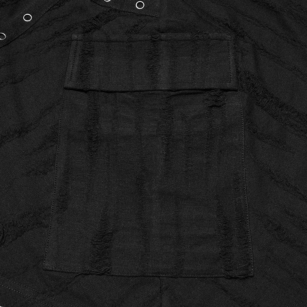 PUNK RAVE Men's Punk Eyelet Ripped Hoodie