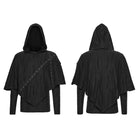 PUNK RAVE Men's Punk Eyelet Ripped Hoodie
