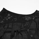 PUNK RAVE Men's Punk Eyelet Strap Tattered Hooded Tank Top Black