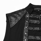 PUNK RAVE Men's Punk Eyelet Straps Mesh Splice Vest