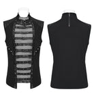 PUNK RAVE Men's Punk Eyelet Straps Mesh Splice Vest