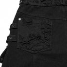 PUNK RAVE Men's Punk Eyelet Straps Ripped Shorts